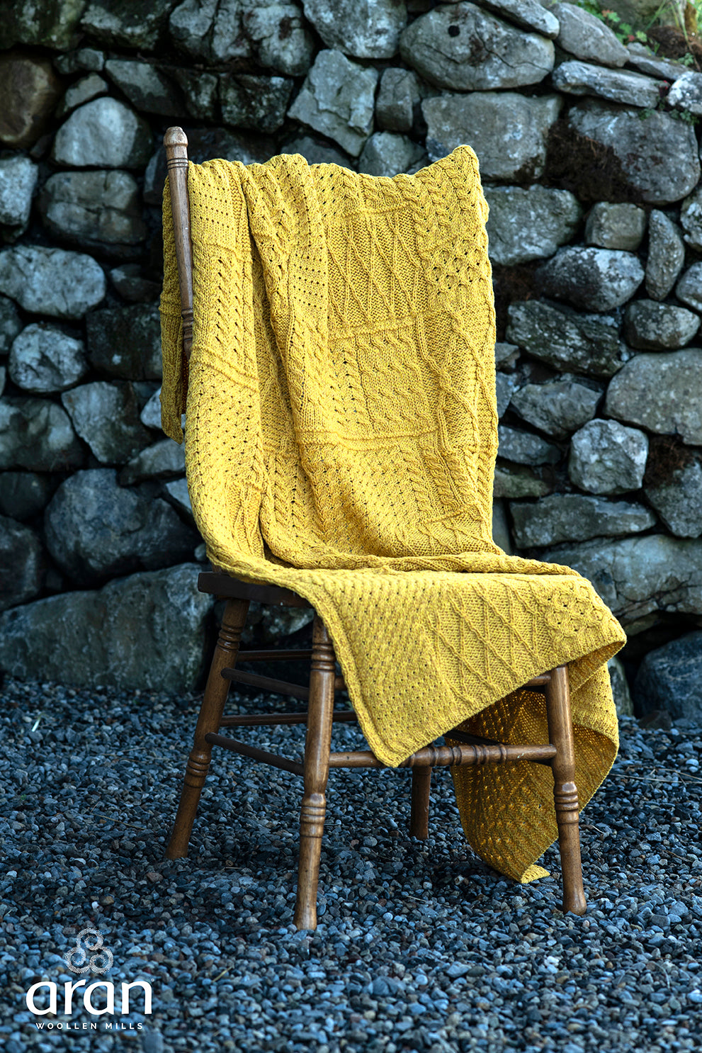 Aran Plaited Irish Wool Blanket