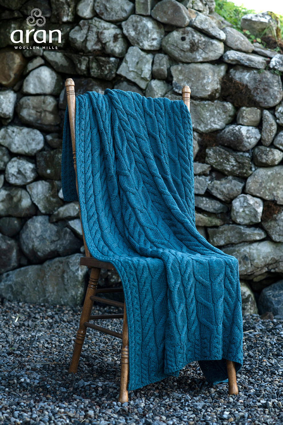 Aran Cable Super Soft Wool Throw