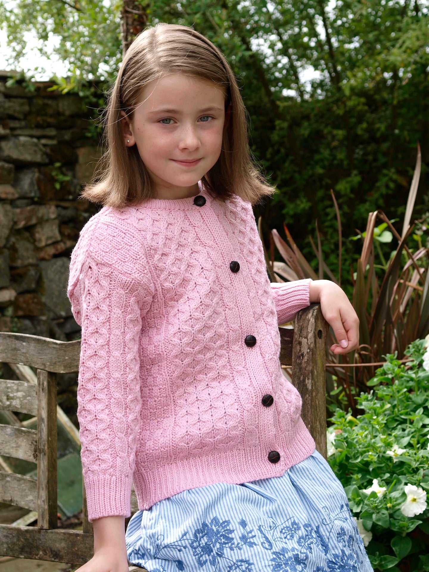 Heart Stitch Kids Cable Sweater - Aran Sweaters Direct
